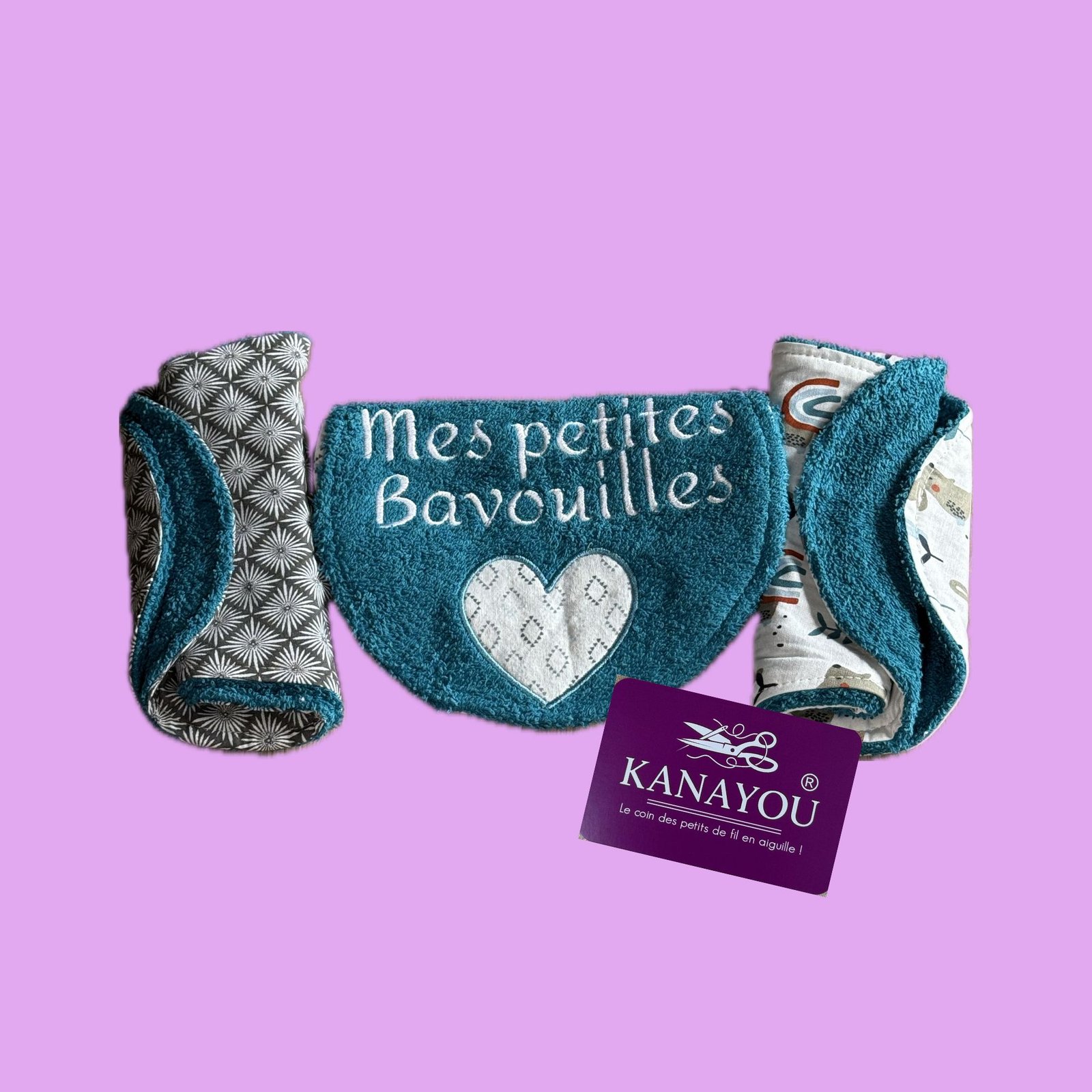 Lot anti bavouille bleu (1) Bavoir Bandana