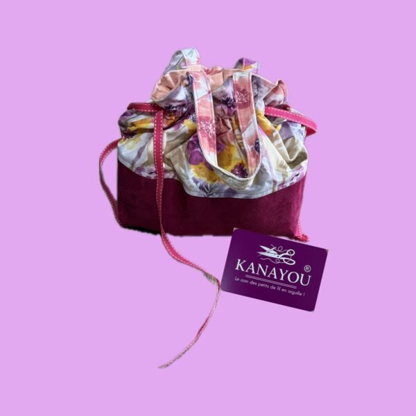 Sac à dos maternelle fille fuchsia à fleurs avec sac goûter assorti – Sangles réglables