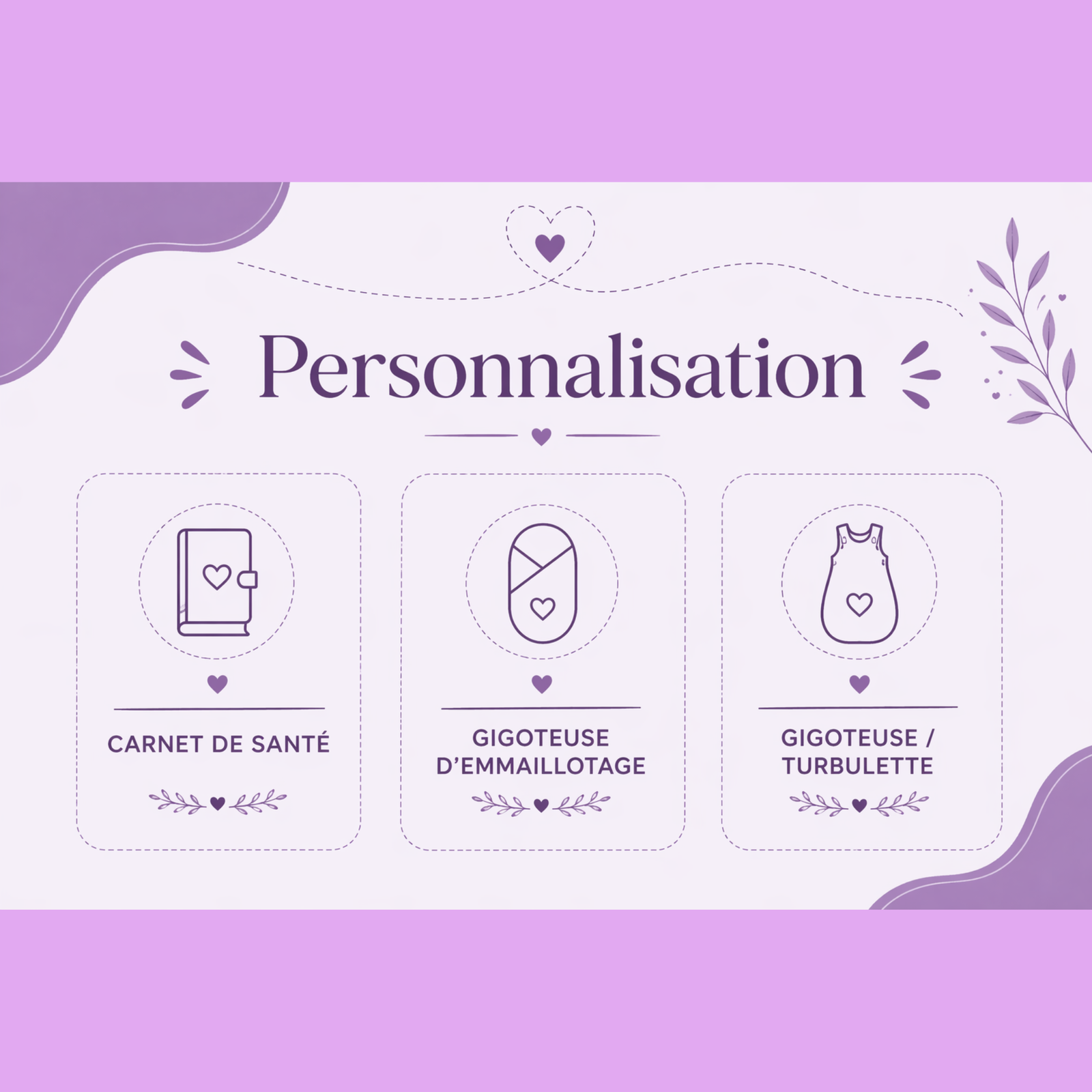 Gigoteuse d'emmaillotage personnalisable
